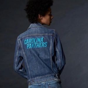 Carolina Panthers Levi's Denim Jacket Small Women’s Blue Embroidered NFL